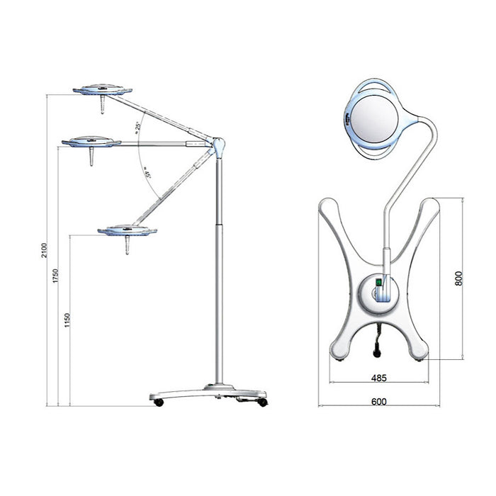 Lampada scialitica Pentaled su piantana